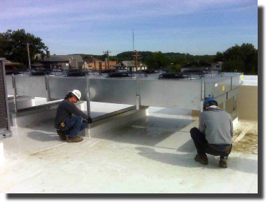 Installing equipment on a roof