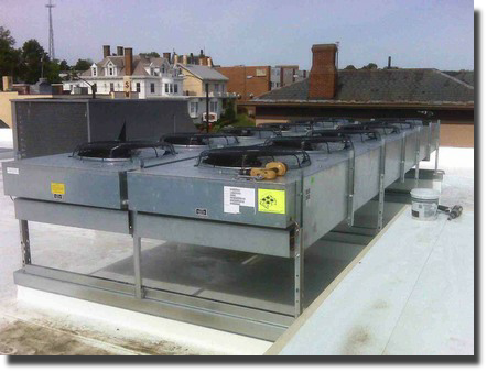 Roof top HVAC installation
