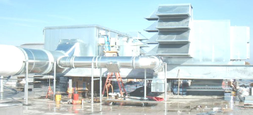 Roof top HVAC equipment for a food processing plant in Northern Ohio.